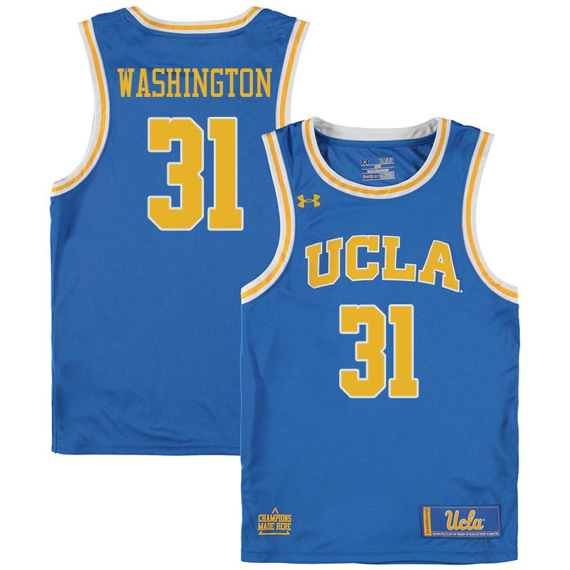 Men #31 Richard Washington UCLA Bruins College Basketball Jerseys Sale-Blue